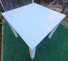 Esstisch Ausziehtisch weiß 80 x 80 cm