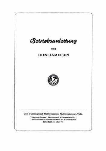 302209 bedienung dieselameise - 302209,
