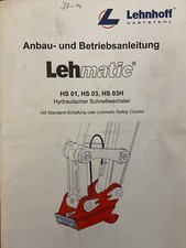 #37/14 Lehnhoff MS01 Schnellwechsler Bedienungsanleitung service manual