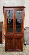 sehr schöner zierlicher Biedermeier Eckschrank Vitrine Mahagonie