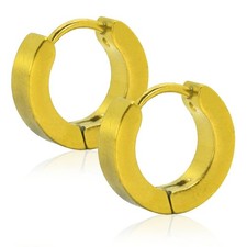 2 Edelstahl Creolen Klappcreolen Ohrringe Huggie Unisex Herren Damen Silbern