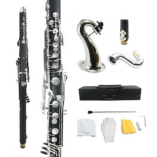 Bass Clarinet Low E Bb Flat Ebonite Wood Clarinet Pro Level Easy Blow
