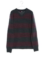 element V-Neck Pullover Wool-Blend Stripes S anthracite burgundy