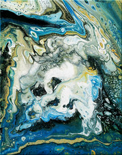 Acryl Bild Original Fluid Painting Color47 Kunst Malerei Gemälde Jannys ART