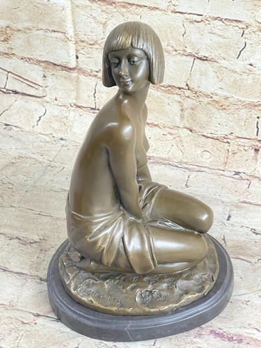 Bronze statue von junger dame - statue,