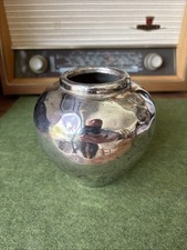 Silber Vase H. R. W. FINK  Metall versilbert 1980er Jahre Vintage 80er handmade