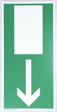 Fluchtweg Schild 15x30cm Notausgang DIN 67510 nachleuchtend, senkrecht, grün