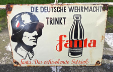 TOP Kleines Emailleschild --Die Deutsche Wehrmacht-- Trinkt Fanta 30 x 20 cm
