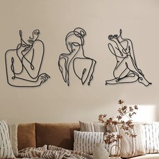 3 Stück Metall Wandbild Deko