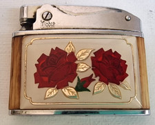 Hobie Super Automatic Lighter Feuerzeug Permutt Rosen Werbung 1950er/60er Vtg.