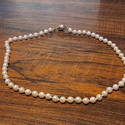 Perlenkette halskette 14k 585 - perlenkette,
