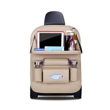 Ergocar Auto Organizer Rückenlehnenschutz Luxus Autositzschutz aus PU-Leder mit 