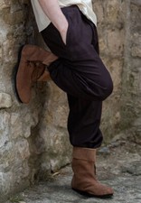 Mittelalter Wikinger Stulpen-Stiefel Rayk Velourleder braun schwarz Schnürung