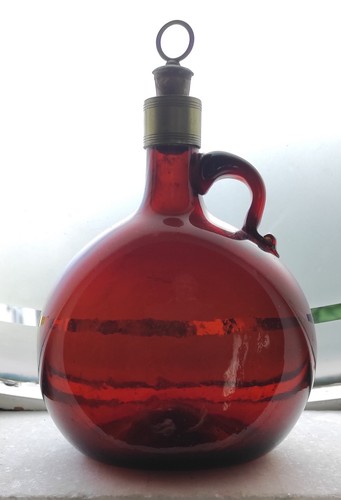 Bocksbeutelflasche braun antik - bocksbeutelflasche,