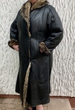 Pelzmantel Damen Echtfell Persianer, Größe 46, Schwarz