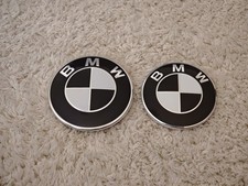 82mm 74mm Emblem Für BMW Motorhaube Heckklappe Schwarz Plakette Logo E46 E90