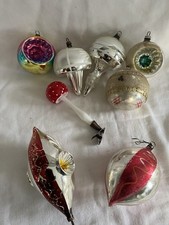 8 x alter Christbaumschmuck Glas Kugeln Pilz  bunt Weihnachtsschmuck