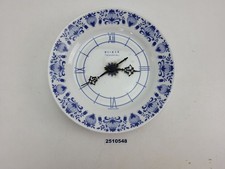 Wanduhr DDR Weimar Porzellan QUARTZ Batteriebetrieben Zwiebelmuster #2510548