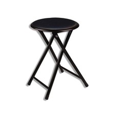 Klapphocker - schwarz - gepolsterter Sitz Hocker Fußhocker Sitzhocker