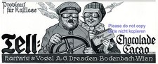 Schokolade Tell Dresden Reklame 1913 Autofahrer Proviant Höfer Hartwig & Vogel