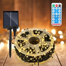 LED Solar Lichterkette Licht Beleuchtung Garten Balkon Außen 30-100M Party Deko