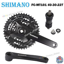 Shimano FC-MT101 3×9 fach MTB Kurbelgarnitur 40-30-22T Zähne BB-UN101 Tretlager