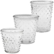 Glastöpfe Windlichter Noppen aufgesetzte Glasperlen transparent 1 Stk 3 Größen