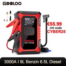 GOOLOO A3 Starthilfe mit Luftkompressor, 3000A tragbarer Autobatterie-Booster