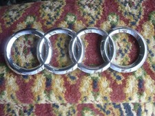 Audi Emblem 4 Ringe 18,1 x 6,0 cm Chrom neuwertig - siehe Bilder Schubladenfund