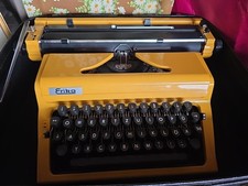 Antike Schreibmaschine "ERIKA" 60er Jahre mit Koffer / DDR / GELB, RAR Sammler !