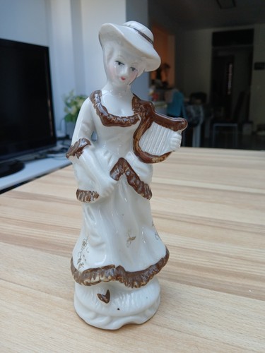 Porzellanfigur dame mit - porzellanfigur, harfe