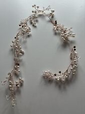 Haarschmuck- Hochzeit Roségold - Brautfrisur - mit Draht & Perlen