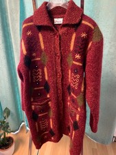 Rote vintage damen wolljacke - rote, damen-wolljacke