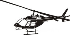 Aufkleber HUBSCHRAUBER BELL 206 JETRANGER -silber-