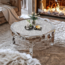 Wohnzimmertisch verspiegelt Tisch Glastisch Glitzer Sofatisch Beistelltisch Glas