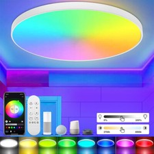 24W RGB LED Deckenleuchte Dimmbar WIFI Deckenlampe mit Alexa Fernbedienung APP