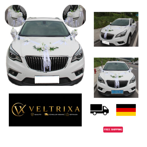 Autoschmuck hochzeit weiß - autoschmuck,