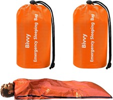2Stk Notfall Überleben Schlafsack, Survival Biwak Sack Wasserdicht Notfalldecke