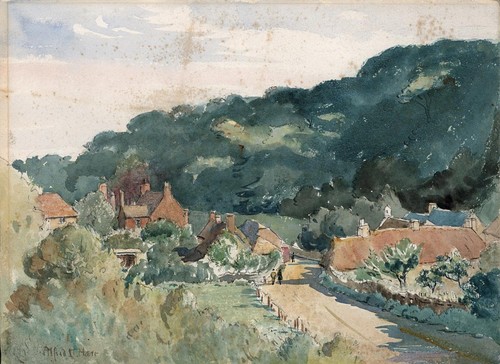 Antik aquarell gemälde - aquarell,