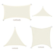 EUGAD Sonnensegel  Sonnenschutz Dreieck Rechteck HDPE Sonnendach 200g/m² Creme