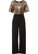 Glitzer-Jumpsuit Gr. 32/34 Schwarz Gold Damenoverall Hosenanzug Einteiler Neu