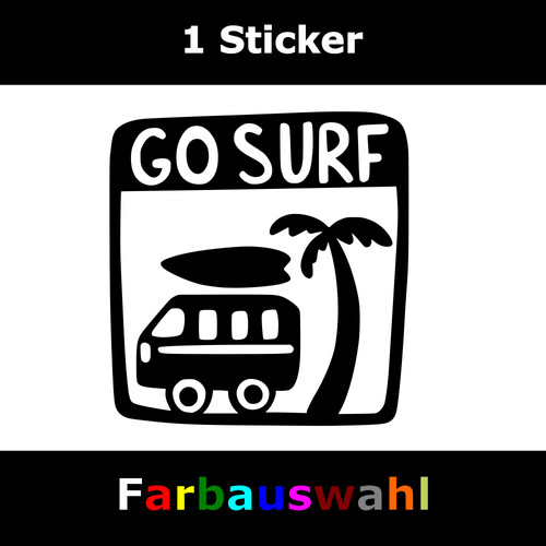 Surf sticker bus - sticker, camper