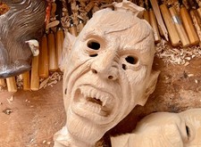 Holzmaske krampus rohling zum - rohling,