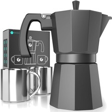 Espressokocher Moka-Kanne Kaffeemaschine 6 Tassen Herdplatte Aluminium