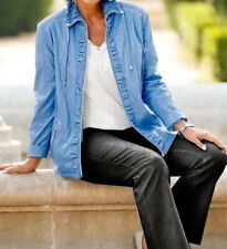 LEDERIMITAT-JACKE hellblau ~ blau BLAZER-JACKE GR.42 44 54 56 58 60 62 NEU