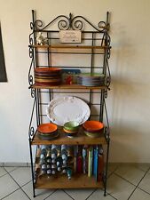 Standregal (Küchenregal/Bücherregal) Einzelstück schwarzes Eisen mit Holzböden