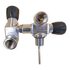 Doppelventil rechts Druckluft 300 bar Flaschenhalsgewinde M25x2