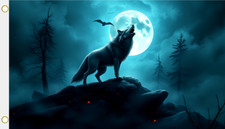 Fahne Flagge Spirit of the Wolf Motiv Nr. 3 Hissflagge 90 x 150 cm