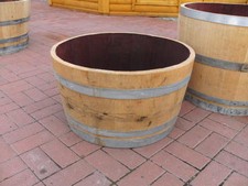 100LTOP FASS BLUMENKÜBEL H.40-, D.70-cm 100%DICHT HALBES FAß WEINFASS EICHENFASS