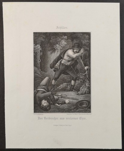 Stahlstich 1850 schiller - stahlstich,
